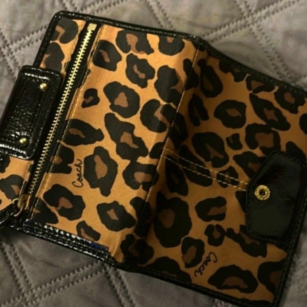 COACH Brown Leopard Print Wallet